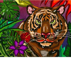 Jacarou Broderie diamant Tigre / Tiger 036336331037