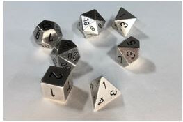 Chessex Dés d&d 7pc en métal - Argent 601982009557