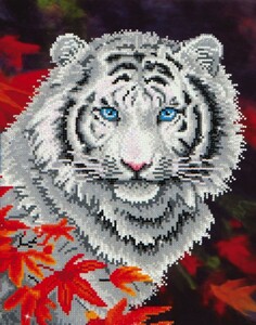 Diamond Dotz Broderie Diamant - Tigre blanc en automne (White Tiger in Autumn) (Diamond Painting, peinture diamant) 4897073240824