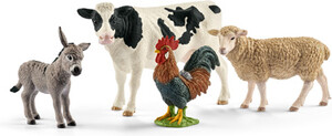 Schleich Schleich 42385 Kit de base animaux de la ferme (âne, vache, coq, mouton) 4059433570587