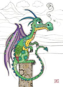 Bug Art Carte fête Kooks Duncan le Dragon sans texte 5033678640327