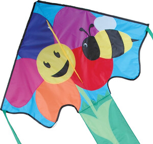 Premier Kites Cerf-volant monocorde large facile à voler abeille et fleur 46'' x 90'' 630104440572
