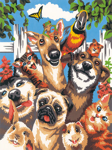 Dimensions PaintWorks Peinture à numéro Animaux de compagnie égoportrait 9x12" 91679 088677916794