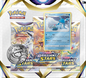 nintendo Pokemon Sword & Shield brilliant stars 3pk blister Glaceon *