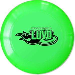 Ligue Ultimate Vallée-de-l'Or (LUVO) Disque Ultimate 140g vert fluo logo LUVO bleu 