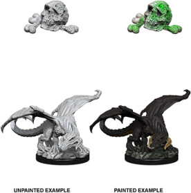 NECA/WizKids LLC Dnd unpainted minis wv10 black dragon wyrmling 634482738504