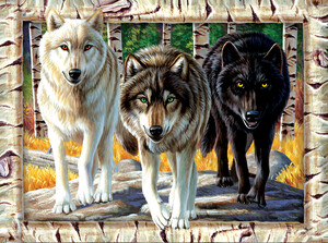 SunsOut Casse-tête 1000 Meute de loups l'automne (Wolf Pack Colors) SunsOut 58681 796780586819