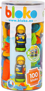 Bloko Bloko Tube 100 pcs avec 2 figurines 3d pompier 3333145036670