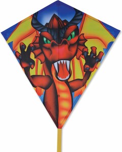 Premier Kites Cerf-volant monocorde Losange 30" Dragon ailé de feu 630104152796