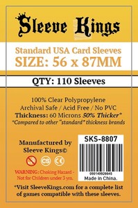 Sleeve Kings Protecteurs de cartes (sleeves) standard usa 56mm x 87mm 110ct - Sleeve Kings 080149926645