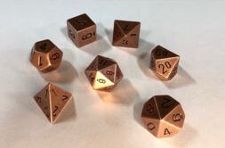 Chessex Dés d&d 7pc en métal - Cuivre 601982009526