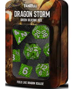 Fanroll Dés d&d 7pc silicone dragon storm green scales (d4, d6, d8, 2 x d10, d12, d20) 687700234272