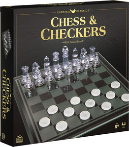 Cardinal Jeu d'échecs 9 po et dames en verre 778988317204