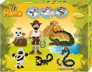 Hama Hama Midi Boîte cadeau aventure 4000 perles et 2 plaques 3154 028178031541