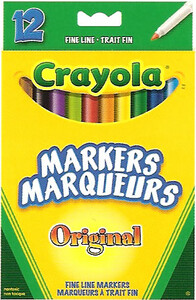 Crayola Marqueurs permanant 10 couleurs classiques trait fin 063652761309