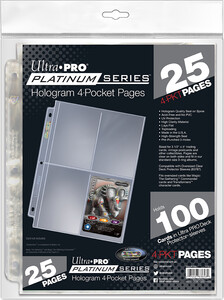 Ultra PRO Feuille collection 4 pochettes top-load, 25 feuilles, Platinum Series 074427836580
