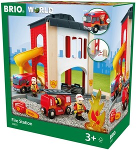 BRIO Brio Train en bois Caserne de pompiers 33833 7312350338331