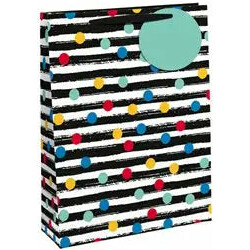 Lamarche Importation Sac cadeau moyen Lignes & Points 21,5 x 10,2 x 25,3 cm 5033601003632