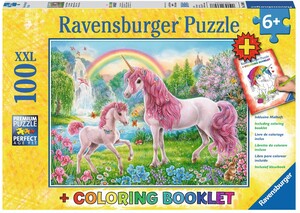 Ravensburger Casse-tête 100 XXL Licorne magique et livre de coloriage 4005556136988