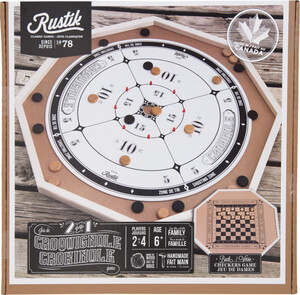 Rustik croquignole deluxe 3-en-1 croquignole / jeu de dames / échecs 061404001352