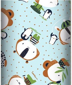 Lamarche Importation Papier cadeau Excellia 80g, Animaux fond bleu 2x0,70m 3663619183471