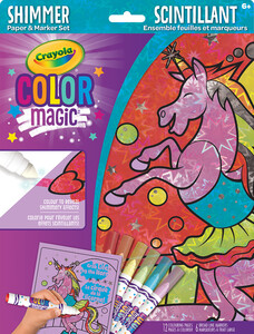 Crayola Color Magic Ensemble Feuilles et marqueurs Scintillant - Licornes 063652177605