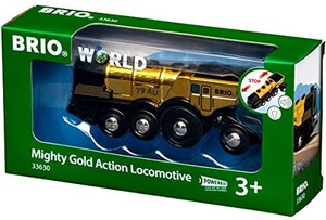 BRIO Brio Train en bois Locomotive dorée puissante à piles 33630 7312350336306