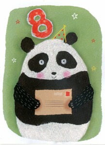 Second Nature Publishing Ltd. Carte de fête 8 ans - Panda - sans texte 5034527278364