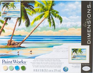 Dimensions PaintWorks Peinture à numéro Vue Tropical 14x11 088677917449