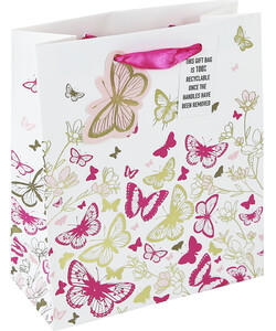 Lamarche Importation Sac cadeau grand: Papillons 26,5X14X33 cm 5033601022343