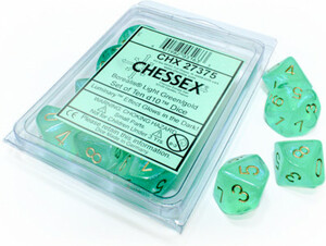 Chessex Dés 10d10 borealis vert/dore (10 x d10) 601982024024
