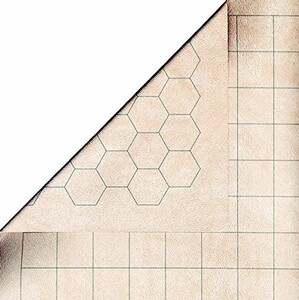 Chessex Tapis de combat deux côtés 1" hex/carré 34.5x48" Beige (Megamat) 601982003890