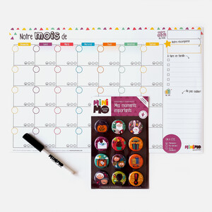 Minimo Calendrier mensuel Notre mois ensemble - Vertical (Tableau aimanté + crayon) 628110966407