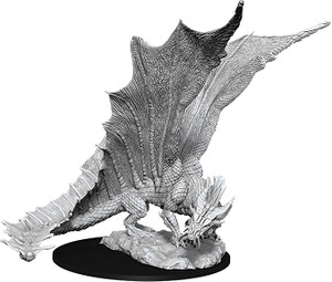 NECA/WizKids LLC Dnd unpainted minis wv11 young gold dragon 634482900345