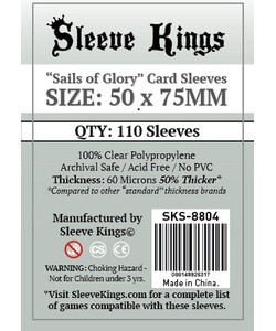 Sleeve Kings Protecteurs de cartes 'sails of glory' sleeves 50mm x 75mm 110ct - Sleeve Kings 080149926317