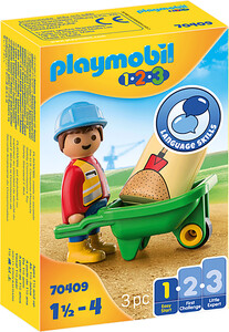 Playmobil Playmobil 70409 1.2.3 Ouvrier avec brouette (février 2021) 4008789704092