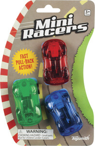 Toysmith Petites voitures à rétro-friction (Mini Racers) ensemble de 3 085761157934
