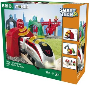 BRIO Train en bois BRIO Smart Tech - Circuit de voyageurs et locomotive intelligente BRIO 33873 7312350338737