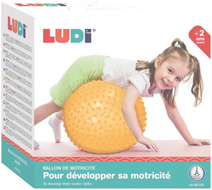 LUDI Ballon de motricité XXL Jaune 45 cm 3550833901052