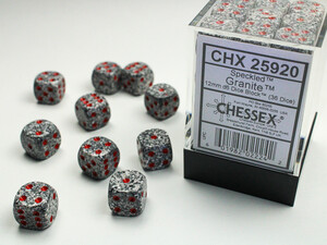Chessex Dés 36d6 12mm picotés ''Granite'' 601982022242