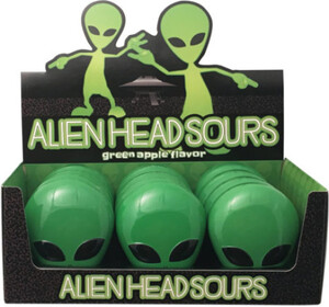 Boston America Corp Bonbons Alien Headsours pomme verte 611508572205