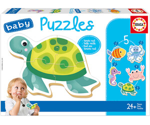Educa Borras Casse-tête Progressif 3-4-4-5-5 baby puzzles - animaux aquatiques 8412668199514