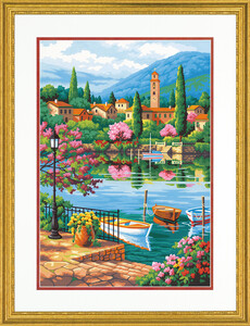 Dimensions PaintWorks Peinture à numéro Après-midi au lac du village 14x20" 91661 088677916619