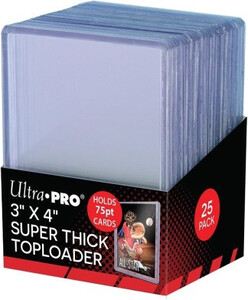 Ultra PRO Protecteurs de cartes rigides Super Thick 75pt Toploader 3x4" 25ct 074427813475