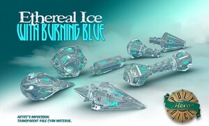 PolyHero Dice Dés d&d 7pc Polyhero Dice Wizard Ethereal Ice with Burning Blue (d4, d6, d8, 2 x d10, d12, d20) 602573148037