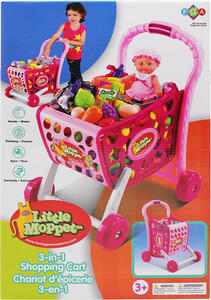 Little Moppet Little Moppet Chariot d'épicerie 3-en-1 rose 086453055606