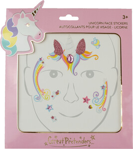 Creative Education Costume Unicorn Fairy Face Stickers 771877876059