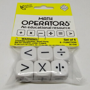 Koplow Games Ensemble dés éducatifs 6 dés 6 opérateurs mathématiques 018183016480