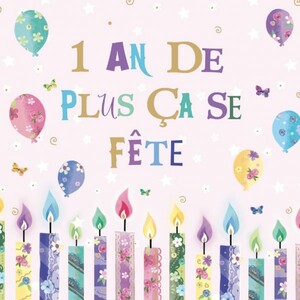 Kiub Carte de fête Chandelles et ballons sans texte 3700572717968
