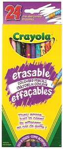 Crayola Crayons de bois couleur effacables 24 063652242402